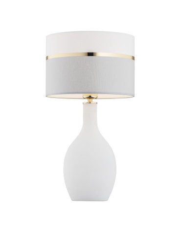 Argon BEJA lampa stołowa 1 pł. 1x15W (max) biało szary ze złotym dekorem biała podstawa połysk 4359