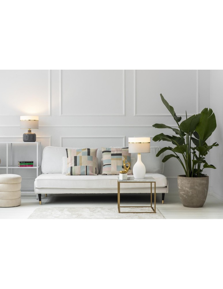 Argon BEJA lampa stołowa 1 pł. 1x15W (max) biało szary ze złotym dekorem biała podstawa połysk 4359