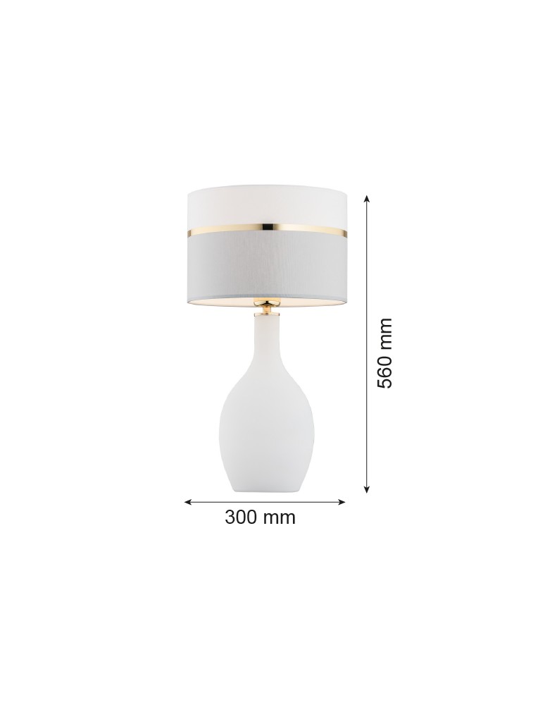 Argon BEJA lampa stołowa 1 pł. 1x15W (max) biało szary ze złotym dekorem biała podstawa połysk 4359 Argon BEJA lampa stołowa 1 pł. 1x15W (max) biało szary ze złotym dekorem biała podstawa połysk 4359
