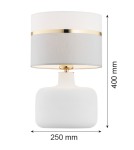 Lampy stołowe - Argon BEJA lampa stołowa 1 pł. 1x15W (max) biało szary ze złotym dekorem biała podstawa połysk 4361 - product 2