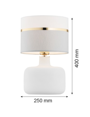 Argon BEJA lampa stołowa 1 pł. 1x15W (max) biało szary ze złotym dekorem biała podstawa połysk 4361 - product 2