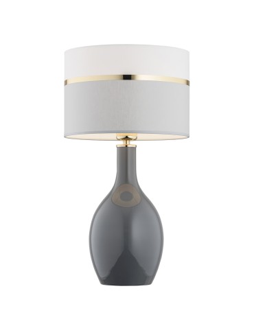 Argon BEJA lampa stołowa 1 pł. 1x15W (max) biało szary ze złotym dekorem szara podstawa połysk 4360