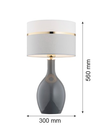 Argon BEJA lampa stołowa 1 pł. 1x15W (max) biało szary ze złotym dekorem szara podstawa połysk 4360 - produkt 2