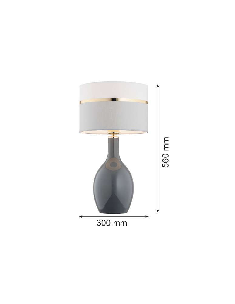 Argon BEJA lampa stołowa 1 pł. 1x15W (max) biało szary ze złotym dekorem szara podstawa połysk 4360 Argon BEJA lampa stołowa 1 pł. 1x15W (max) biało szary ze złotym dekorem szara podstawa połysk 4360