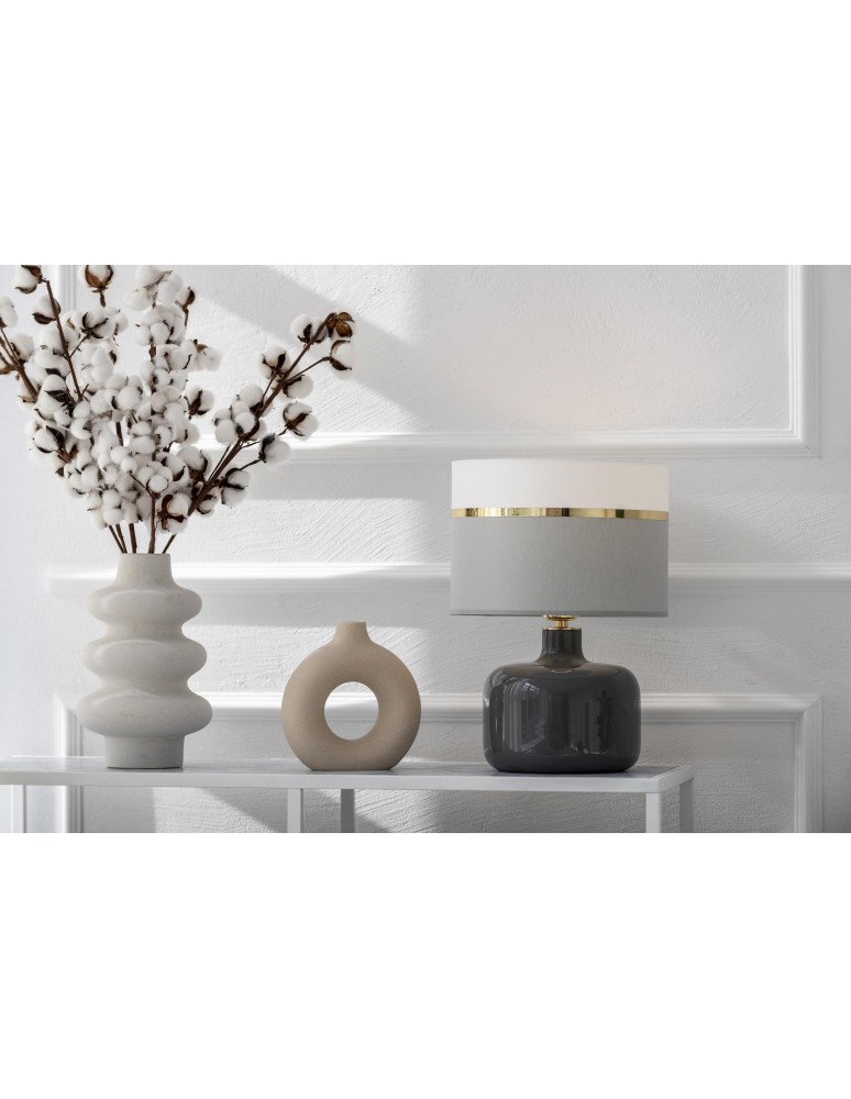 Argon BEJA lampa stołowa 1 pł. 1x15W (max) biało szary ze złotym dekorem szara podstawa połysk 4362 Argon BEJA lampa stołowa 1 pł. 1x15W (max) biało szary ze złotym dekorem szara podstawa połysk 4362