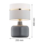 Argon BEJA lampa stołowa 1 pł. 1x15W (max) biało szary ze złotym dekorem szara podstawa połysk 4362 Argon BEJA lampa stołowa 1 pł. 1x15W (max) biało szary ze złotym dekorem szara podstawa połysk 4362