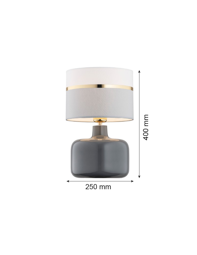 Argon BEJA lampa stołowa 1 pł. 1x15W (max) biało szary ze złotym dekorem szara podstawa połysk 4362 Argon BEJA lampa stołowa 1 pł. 1x15W (max) biało szary ze złotym dekorem szara podstawa połysk 4362