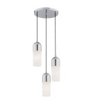 Lampy wiszące potrójne - Argon BURGOS lampa wisząca 3 pł. okrągła podsufitka 3x15W (max) opal mat chrom 1465 - product 1