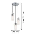 Lampy wiszące potrójne - Argon BURGOS lampa wisząca 3 pł. okrągła podsufitka 3x15W (max) opal mat chrom 1465 - product 3