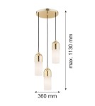 Argon BURGOS lampa wisząca 3 pł. okrągła podsufitka 3x15W (max) opal mat mosiądz 1466 Argon BURGOS lampa wisząca 3 pł. okrągła podsufitka 3x15W (max) opal mat mosiądz 1466
