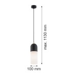 Lampy wiszące pojedyncze - Argon BURGOS lampa wisząca 1 pł. 1x15W (max) opal mat czarny struktura 4213 - product 3