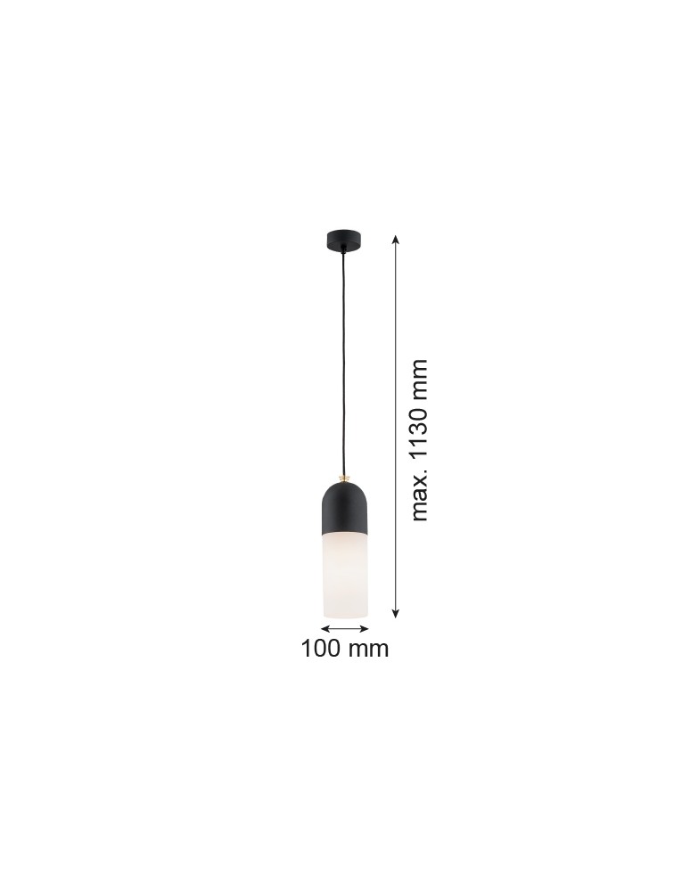 Argon BURGOS lampa wisząca 1 pł. 1x15W (max) opal mat czarny struktura 4213