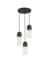 Argon BURGOS lampa wisząca 3 pł. okrągła podsufitka 3x15W (max) opal mat czarny struktura 1467