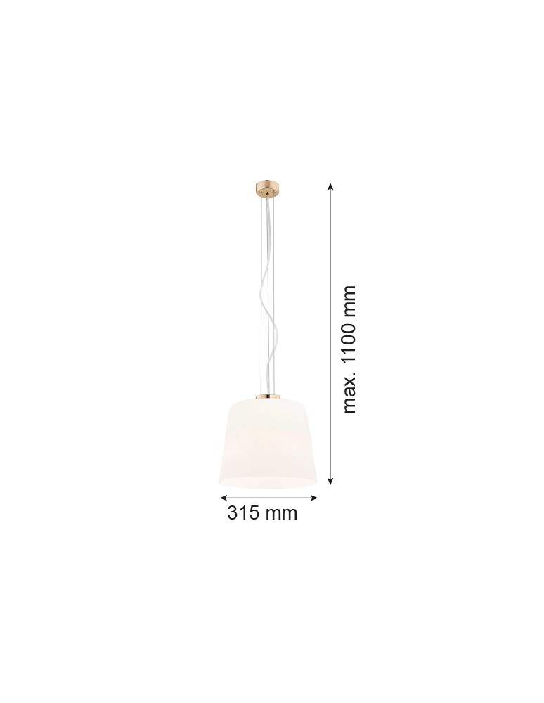 Argon BERKLEY lampa wisząca 1 pł. 1x15W (max) opal mat elementy mosiądzowane 4689 Argon BERKLEY lampa wisząca 1 pł. 1x15W (max) opal mat elementy mosiądzowane 4689