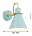 Argon BEVERLY kiniet 1 pł. 1x15W (max) błękit mat elementy mosiądzowane 4706 Argon BEVERLY kiniet 1 pł. 1x15W (max) błękit mat elementy mosiądzowane 4706