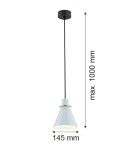 Argon BEVERLY lampa wisząca 1 pł. 1x15W (max) błękit mat elementy mosiądzowane 4682 Argon BEVERLY lampa wisząca 1 pł. 1x15W (max) błękit mat elementy mosiądzowane 4682