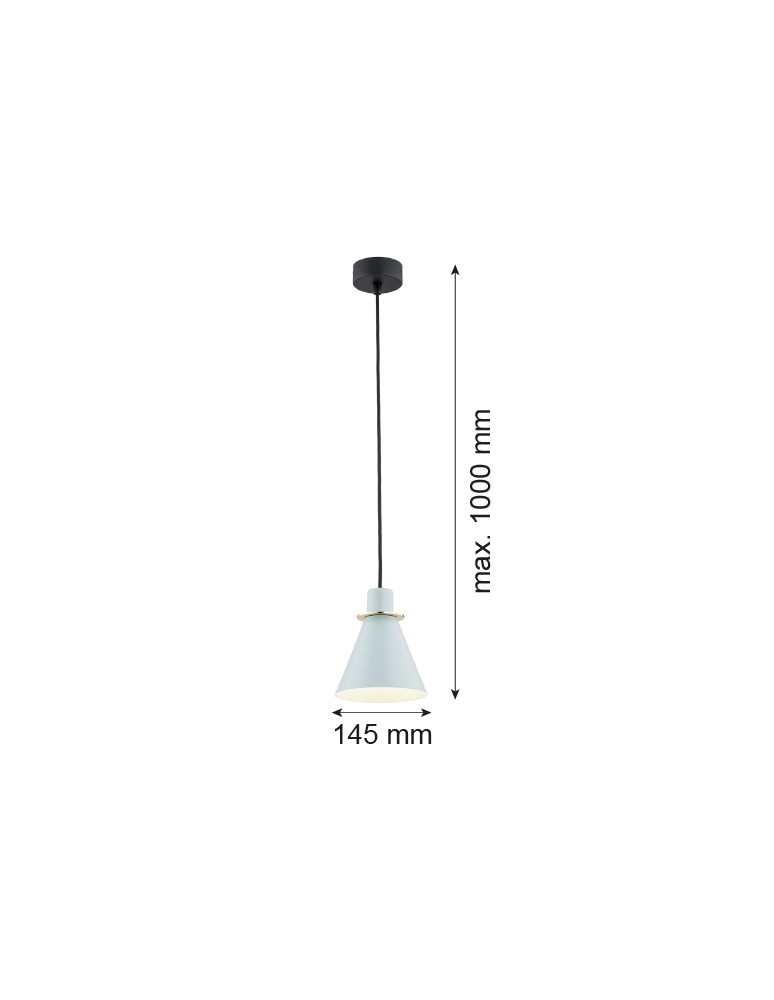 Argon BEVERLY lampa wisząca 1 pł. 1x15W (max) błękit mat elementy mosiądzowane 4682 Argon BEVERLY lampa wisząca 1 pł. 1x15W (max) błękit mat elementy mosiądzowane 4682