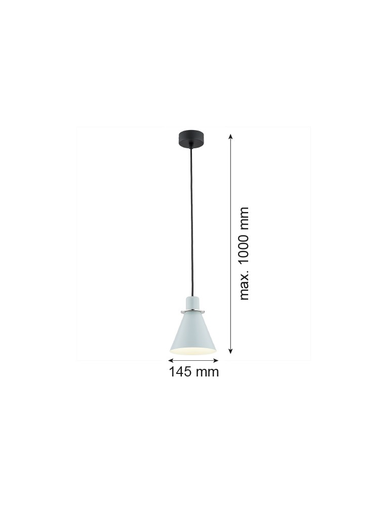 Argon BEVERLY lampa wisząca 1 pł. 1x15W (max) błękit mat elementy chromowane 4683 Argon BEVERLY lampa wisząca 1 pł. 1x15W (max) błękit mat elementy chromowane 4683