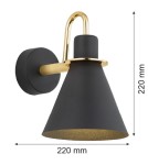 Argon BEVERLY kiniet 1 pł. 1x15W (max) czarny struktura elementy mosiądzowane 4708 Argon BEVERLY kiniet 1 pł. 1x15W (max) czarny struktura elementy mosiądzowane 4708