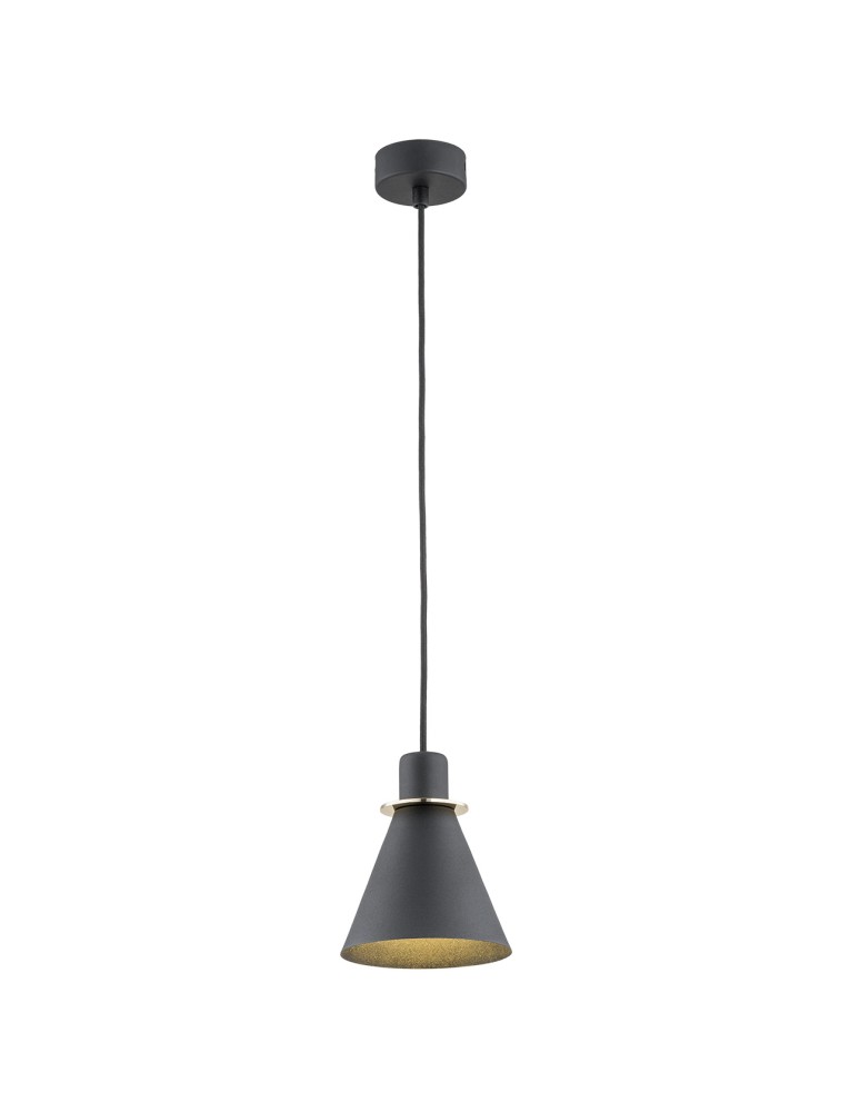 Argon BEVERLY lampa wisząca 1 pł. 1x15W (max) czarny struktura elementy mosiądzowane 4687 Argon BEVERLY lampa wisząca 1 pł. 1x15W (max) czarny struktura elementy mosiądzowane 4687