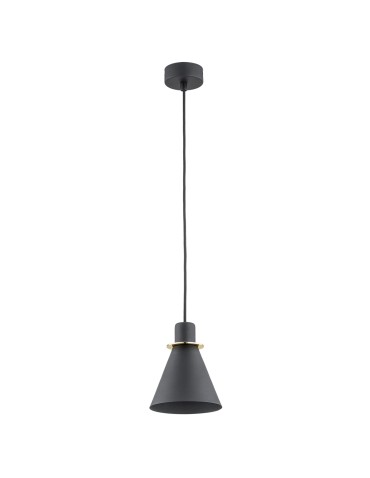 Argon BEVERLY lampa wisząca 1 pł. 1x15W (max) czarny struktura elementy mosiądzowane 4687 - produkt 2