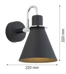 Argon BEVERLY kiniet 1 pł. 1x15W (max) czarny struktura elementy chromowane 4709 Argon BEVERLY kiniet 1 pł. 1x15W (max) czarny struktura elementy chromowane 4709