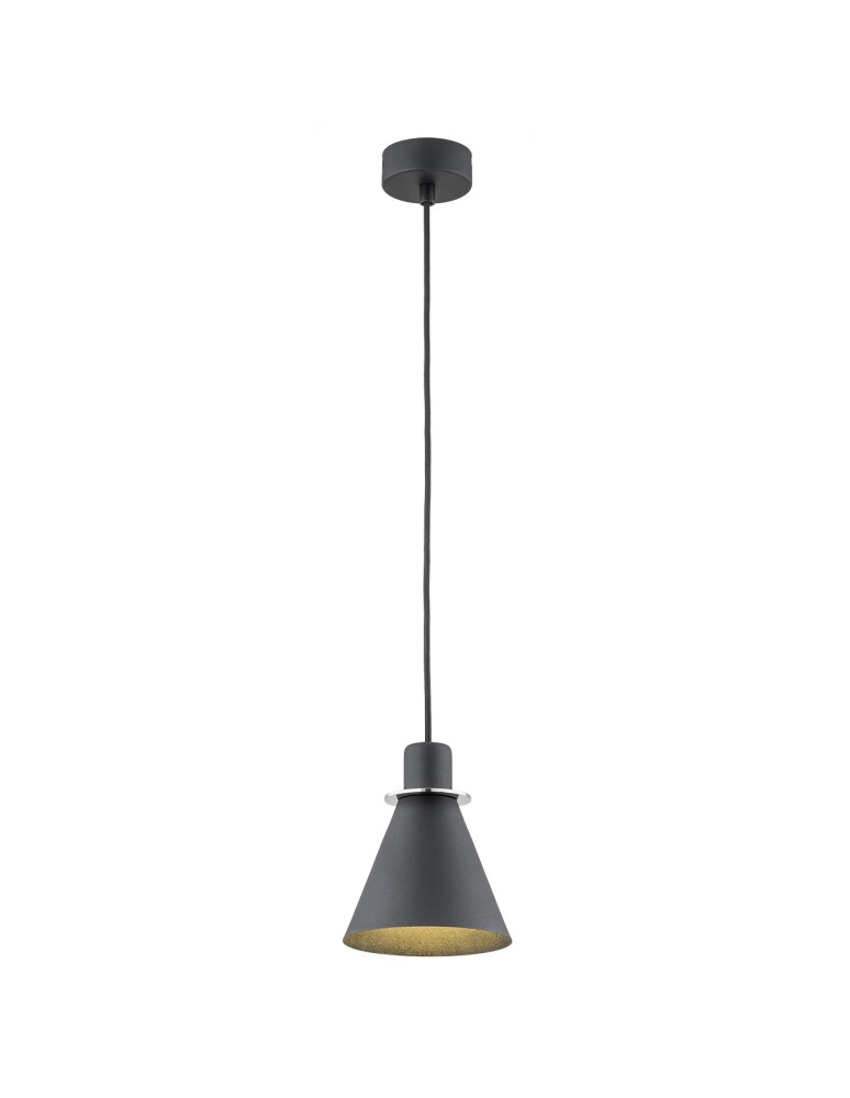 Argon BEVERLY lampa wisząca 1 pł. 1x15W (max) czarny struktura elementy chromowane 4688 Argon BEVERLY lampa wisząca 1 pł. 1x15W (max) czarny struktura elementy chromowane 4688