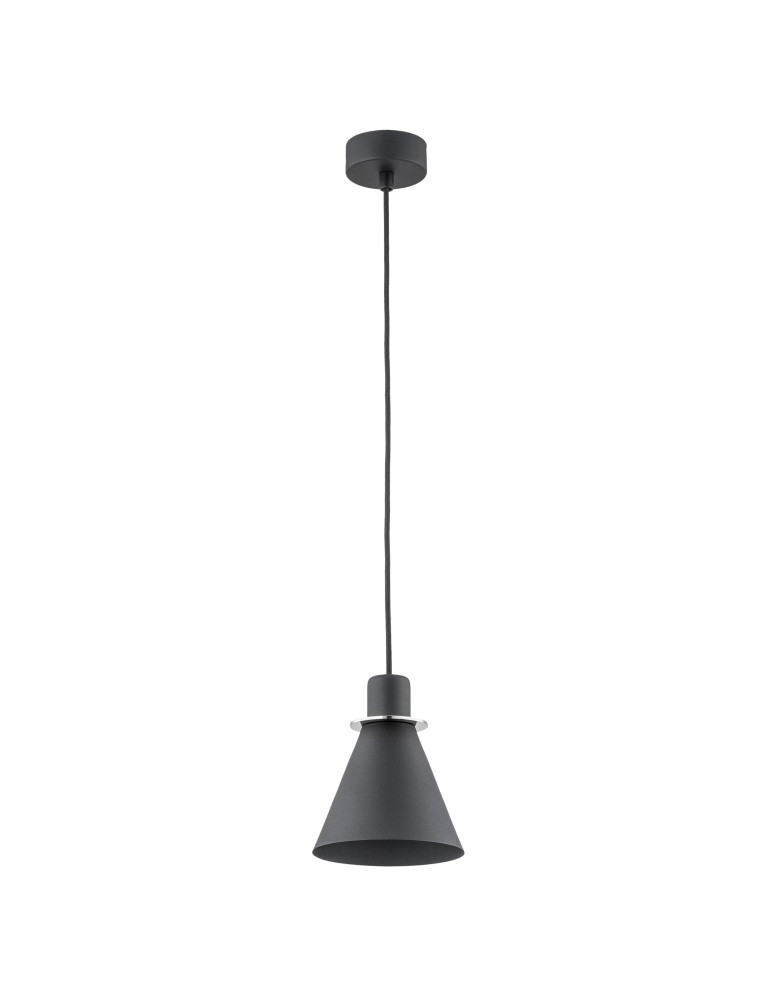 Argon BEVERLY lampa wisząca 1 pł. 1x15W (max) czarny struktura elementy chromowane 4688 Argon BEVERLY lampa wisząca 1 pł. 1x15W (max) czarny struktura elementy chromowane 4688