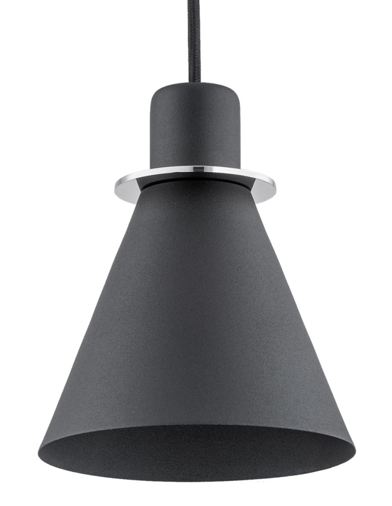 Argon BEVERLY lampa wisząca 1 pł. 1x15W (max) czarny struktura elementy chromowane 4688 Argon BEVERLY lampa wisząca 1 pł. 1x15W (max) czarny struktura elementy chromowane 4688