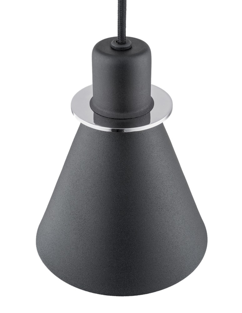 Argon BEVERLY lampa wisząca 1 pł. 1x15W (max) czarny struktura elementy chromowane 4688 Argon BEVERLY lampa wisząca 1 pł. 1x15W (max) czarny struktura elementy chromowane 4688
