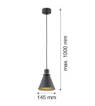 Argon BEVERLY lampa wisząca 1 pł. 1x15W (max) czarny struktura elementy chromowane 4688 Argon BEVERLY lampa wisząca 1 pł. 1x15W (max) czarny struktura elementy chromowane 4688
