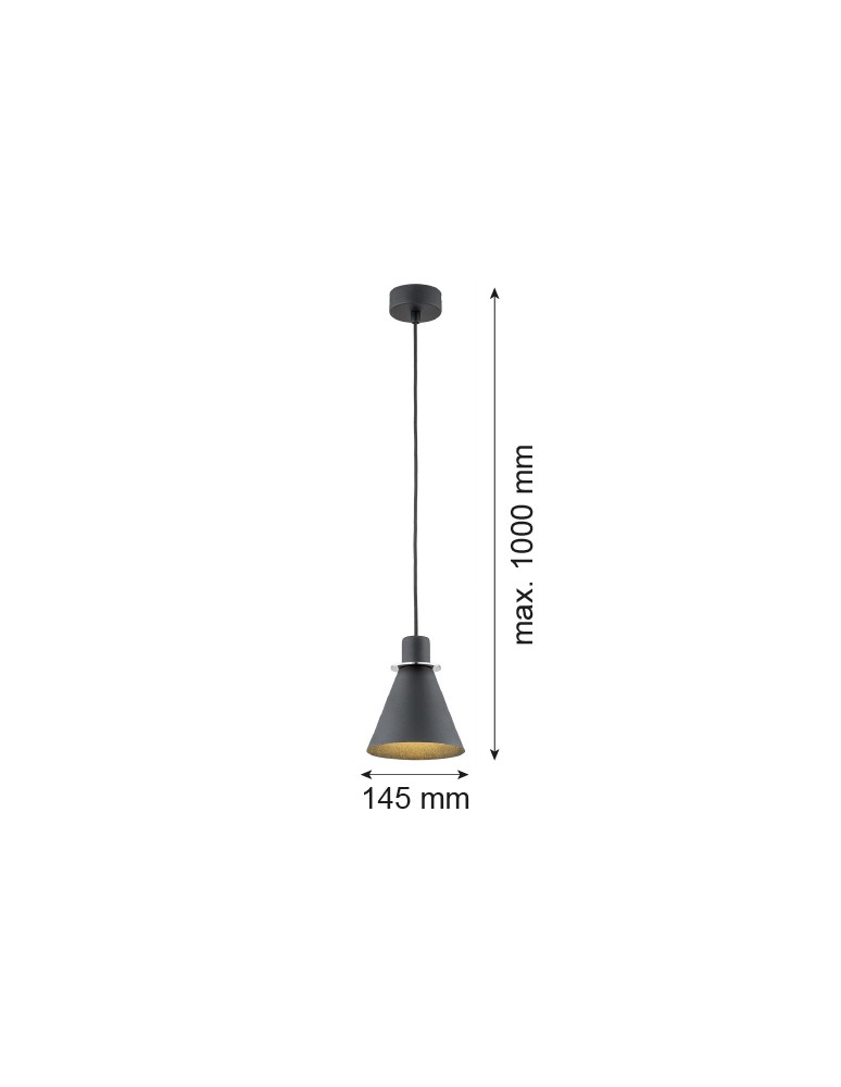 Argon BEVERLY lampa wisząca 1 pł. 1x15W (max) czarny struktura elementy chromowane 4688 Argon BEVERLY lampa wisząca 1 pł. 1x15W (max) czarny struktura elementy chromowane 4688