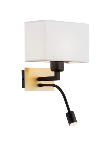 Argon BILL kinkiet 2 pł. 1x15W (max) + 1x4.5W biały mosiądz szczotkowany 1040