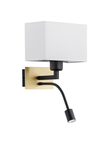 Argon BILL kinkiet 2 pł. 1x15W (max) + 1x4.5W biały mosiądz szczotkowany 1040 - produkt 2