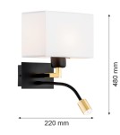 Argon BILL kinkiet 2 pł. 1x15W (max) + 1x4.5W biały czarny mat 1051 Argon BILL kinkiet 2 pł. 1x15W (max) + 1x4.5W biały czarny mat 1051