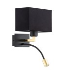 Argon BILL kinkiet 2 pł. 1x15W (max) + 1x4.5W czarny czarny mat 1042 Argon BILL kinkiet 2 pł. 1x15W (max) + 1x4.5W czarny czarny mat 1042