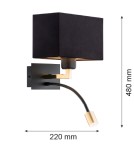 Argon BILL kinkiet 2 pł. 1x15W (max) + 1x4.5W czarny czarny mat 1042 Argon BILL kinkiet 2 pł. 1x15W (max) + 1x4.5W czarny czarny mat 1042