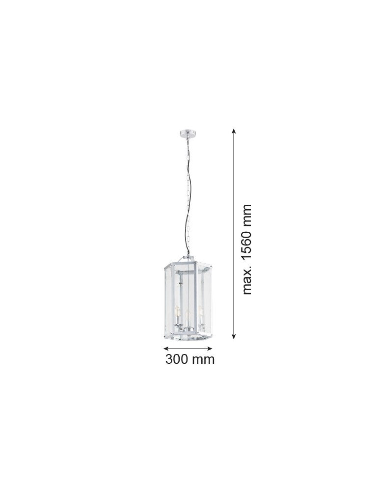 Argon BODRUM lampa wisząca 3 pł. 3x15W (max) chrom 1252