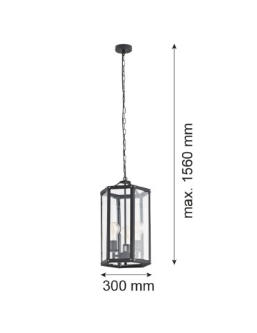 Argon BODRUM lampa wisząca 3 pł. 3x15W (max) czarny struktura 1253 - product 2