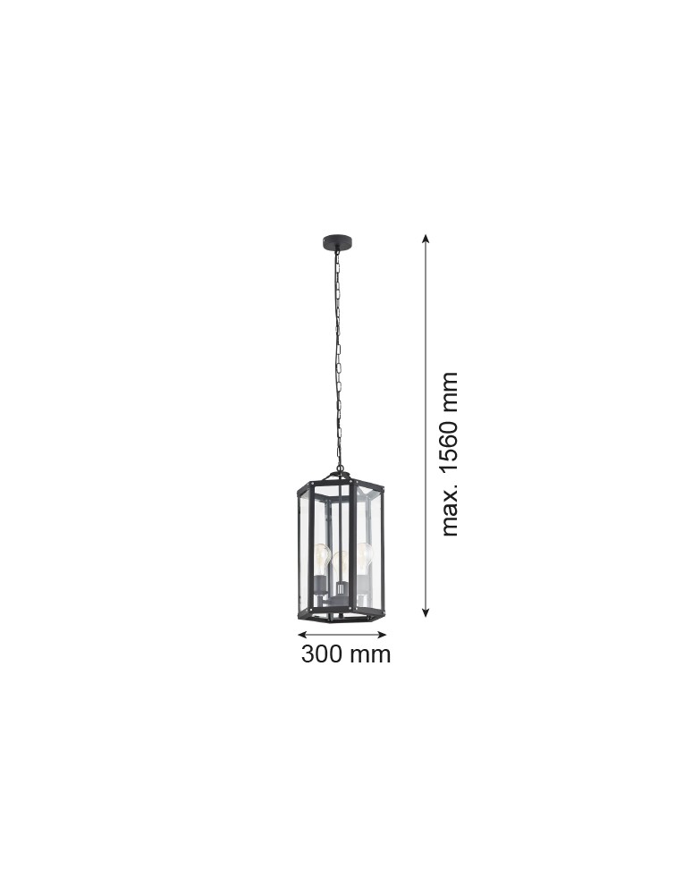 Lampy wiszące - Argon BODRUM lampa wisząca 3 pł. 3x15W (max) czarny struktura 1253 - product kolory-swiatla.pl 2