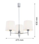 Argon BOLZANO PLUS żyrandol 3 pł. 3x15W (max) śmietankowy chrom 6114 Argon BOLZANO PLUS żyrandol 3 pł. 3x15W (max) śmietankowy chrom 6114