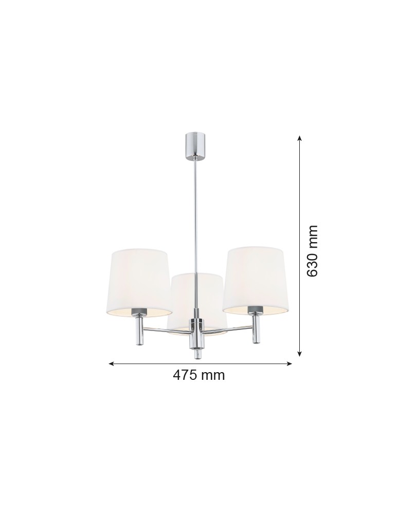 Argon BOLZANO PLUS żyrandol 3 pł. 3x15W (max) śmietankowy chrom 6114 Argon BOLZANO PLUS żyrandol 3 pł. 3x15W (max) śmietankowy chrom 6114
