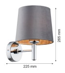 Argon BOLZANO PLUS kinkiet 1 pł. 1x15W (max) ciemnoszary chrom 4725 Argon BOLZANO PLUS kinkiet 1 pł. 1x15W (max) ciemnoszary chrom 4725