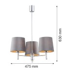 Argon BOLZANO PLUS żyrandol 3 pł. 3x15W (max) ciemnoszary chrom 6107 Argon BOLZANO PLUS żyrandol 3 pł. 3x15W (max) ciemnoszary chrom 6107