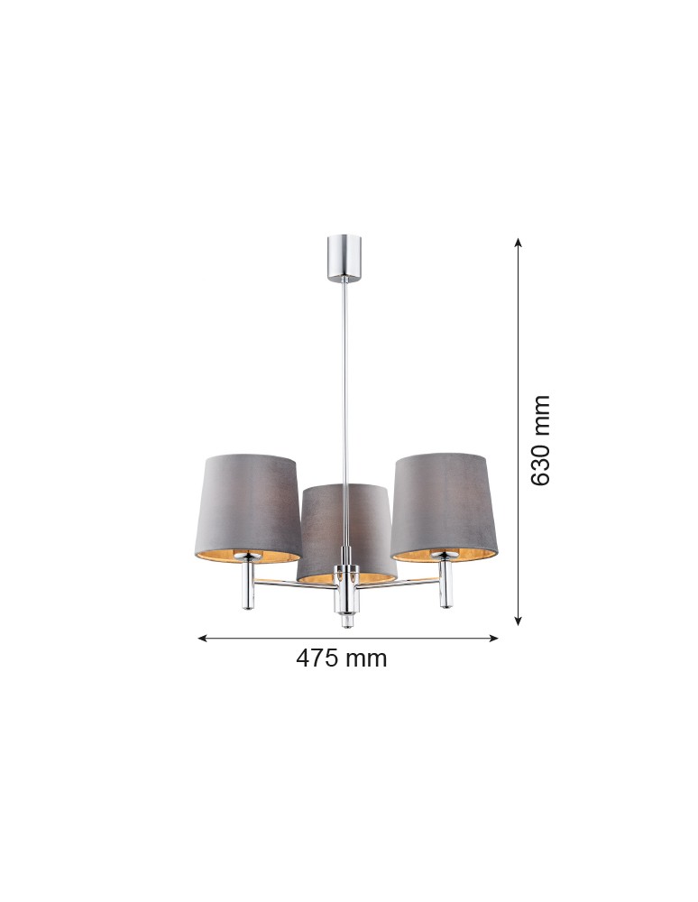 Argon BOLZANO PLUS żyrandol 3 pł. 3x15W (max) ciemnoszary chrom 6107 Argon BOLZANO PLUS żyrandol 3 pł. 3x15W (max) ciemnoszary chrom 6107