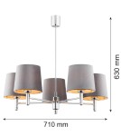 Argon BOLZANO PLUS żyrandol 5 pł. 5x15W (max) ciemnoszary chrom 2108 Argon BOLZANO PLUS żyrandol 5 pł. 5x15W (max) ciemnoszary chrom 2108