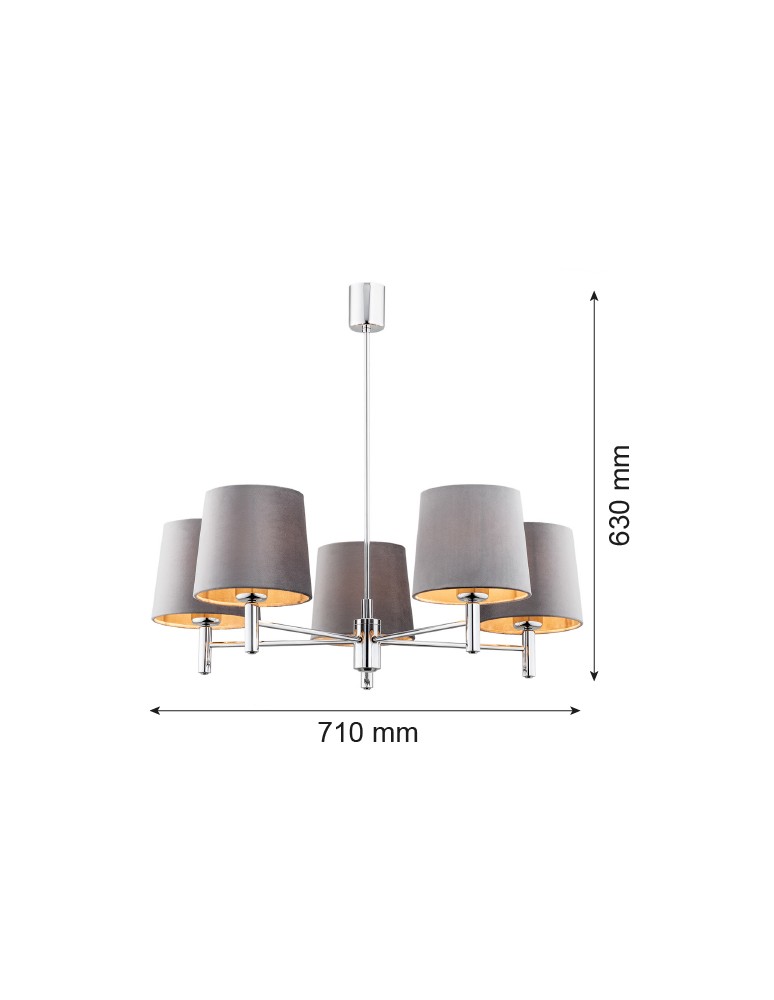Argon BOLZANO PLUS żyrandol 5 pł. 5x15W (max) ciemnoszary chrom 2108 Argon BOLZANO PLUS żyrandol 5 pł. 5x15W (max) ciemnoszary chrom 2108