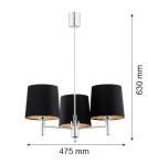 Żyrandole 3 punktowe - Argon BOLZANO PLUS żyrandol 3 pł. 3x15W (max) czarny chrom 6108 - product 6