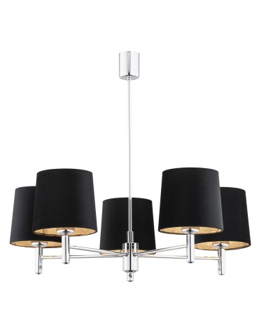 Argon BOLZANO PLUS żyrandol 5 pł. 5x15W (max) czarny chrom 2104