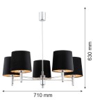 Argon BOLZANO PLUS żyrandol 5 pł. 5x15W (max) czarny chrom 2104 Argon BOLZANO PLUS żyrandol 5 pł. 5x15W (max) czarny chrom 2104